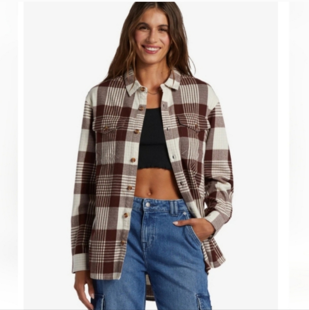 Roxy Let it go flannel shirt XS